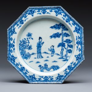 Six Chinese blue and white plates after a European silver model — photo 6