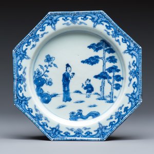 Six Chinese blue and white plates after a European silver model — photo 10