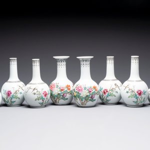 31 Chinese famille rose vases, Qianlong and Jingdezhen marks, 20th C. — 照片 4