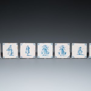 39 various Duch Delft blue and white tiles, 17th C. and later — 照片 5
