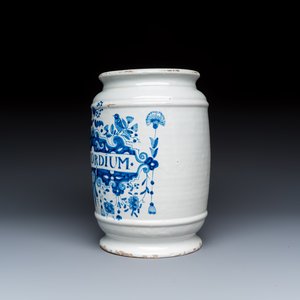 A varied group of three Dutch Delft and Brussels faience apothecary jars — photo 4
