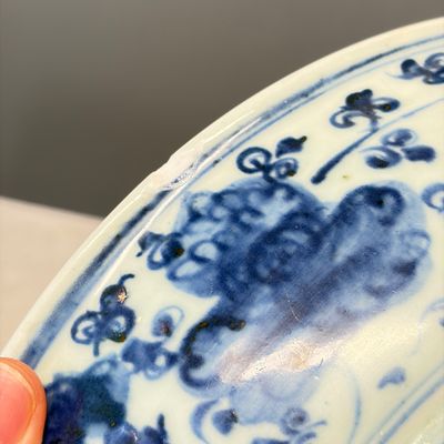 A Chinese blue and white 'Buddhist Lions' dish — photo 16