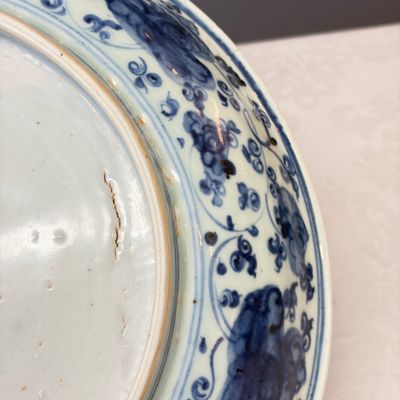 A Chinese blue and white 'Buddhist Lions' dish — photo 20