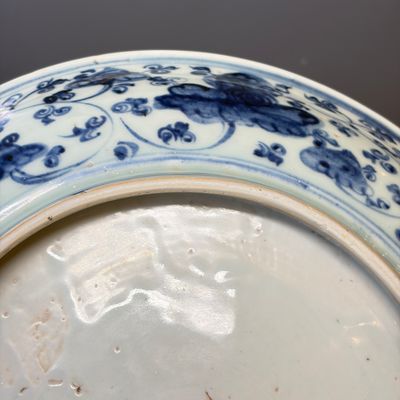 A Chinese blue and white 'Buddhist Lions' dish — photo 22