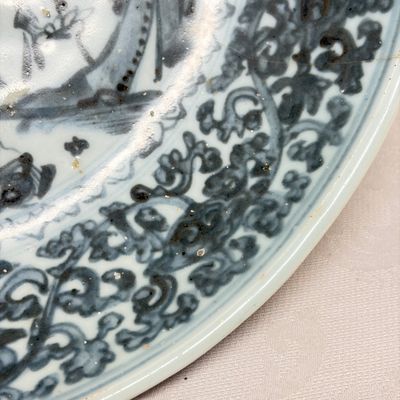 A Chinese blue and white 'Deer' dish — photo 15