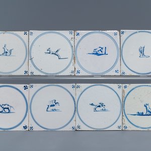 54 Dutch Delft blue and white 'animal' tiles, 18/19th C. — photo 6