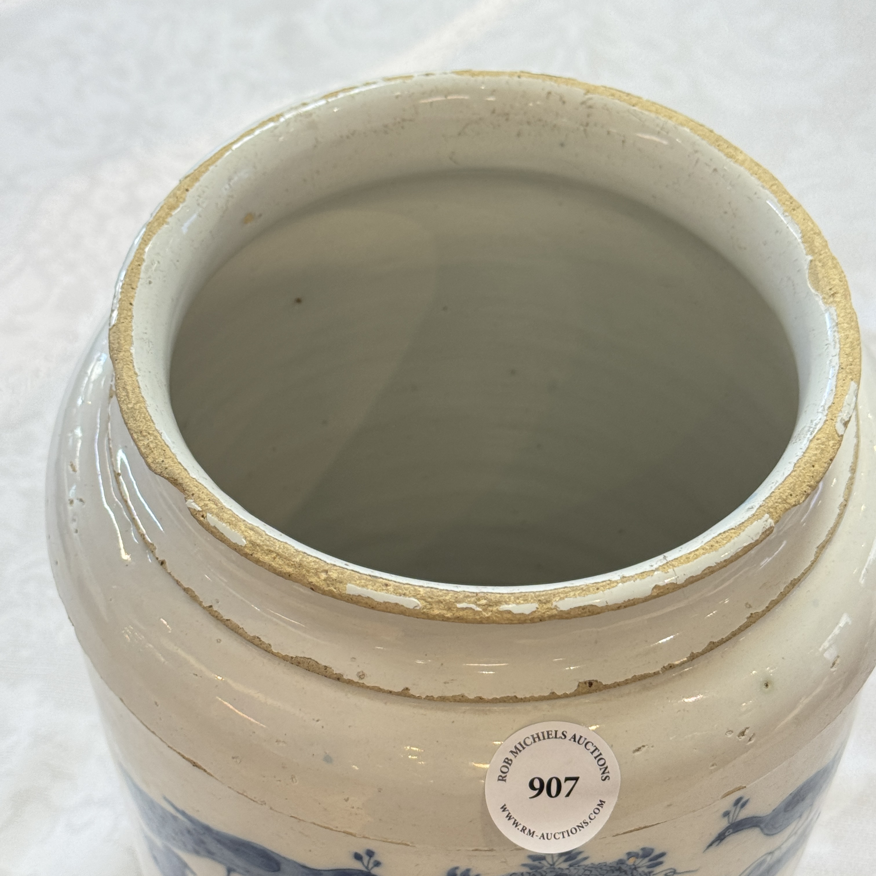 A large blue and white Dutch Delft albarello inscribed 'MEL ALBUM' — photo 6