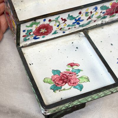 A Chinese Canton enamel rectangular writing desk set — photo 8