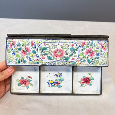 A Chinese Canton enamel rectangular writing desk set — photo 11