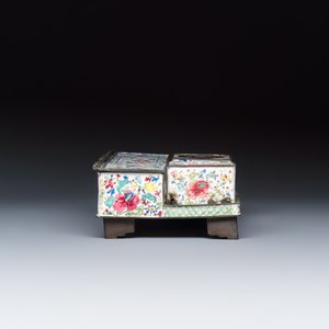 A Chinese Canton enamel rectangular writing desk set — photo 5
