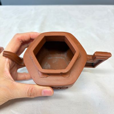 A Chinese Yixing stoneware openworked double-walled teapot and cover with floral design — photo 15