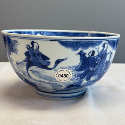 A Chinese blue and white 'Ba Xian Zhu Shou 八仙祝壽' bowl — foto 1