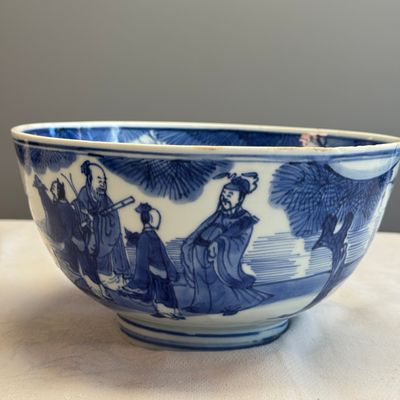 A Chinese blue and white 'Ba Xian Zhu Shou 八仙祝壽' bowl — foto 2