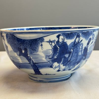 A Chinese blue and white 'Ba Xian Zhu Shou 八仙祝壽' bowl — foto 3
