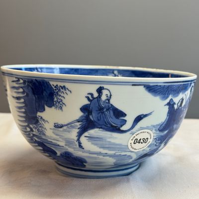 A Chinese blue and white 'Ba Xian Zhu Shou 八仙祝壽' bowl — foto 4