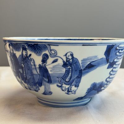A Chinese blue and white 'Ba Xian Zhu Shou 八仙祝壽' bowl — foto 6