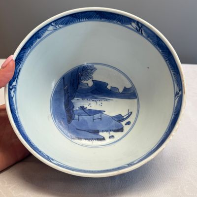 A Chinese blue and white 'Ba Xian Zhu Shou 八仙祝壽' bowl — foto 7