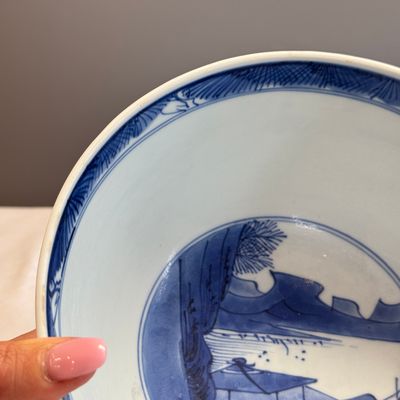 A Chinese blue and white 'Ba Xian Zhu Shou 八仙祝壽' bowl — foto 9