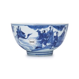 A Chinese blue and white 'Ba Xian Zhu Shou 八仙祝壽' bowl — foto 4
