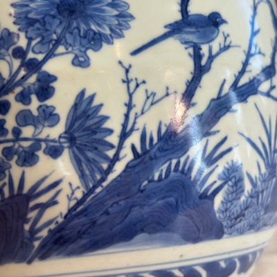 A Chinese blue and white 'Birds Among Flowers' vase — photo 9