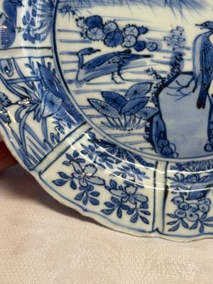 A Chinese blue and white 'Birds Beside the Water' plate — foto 2