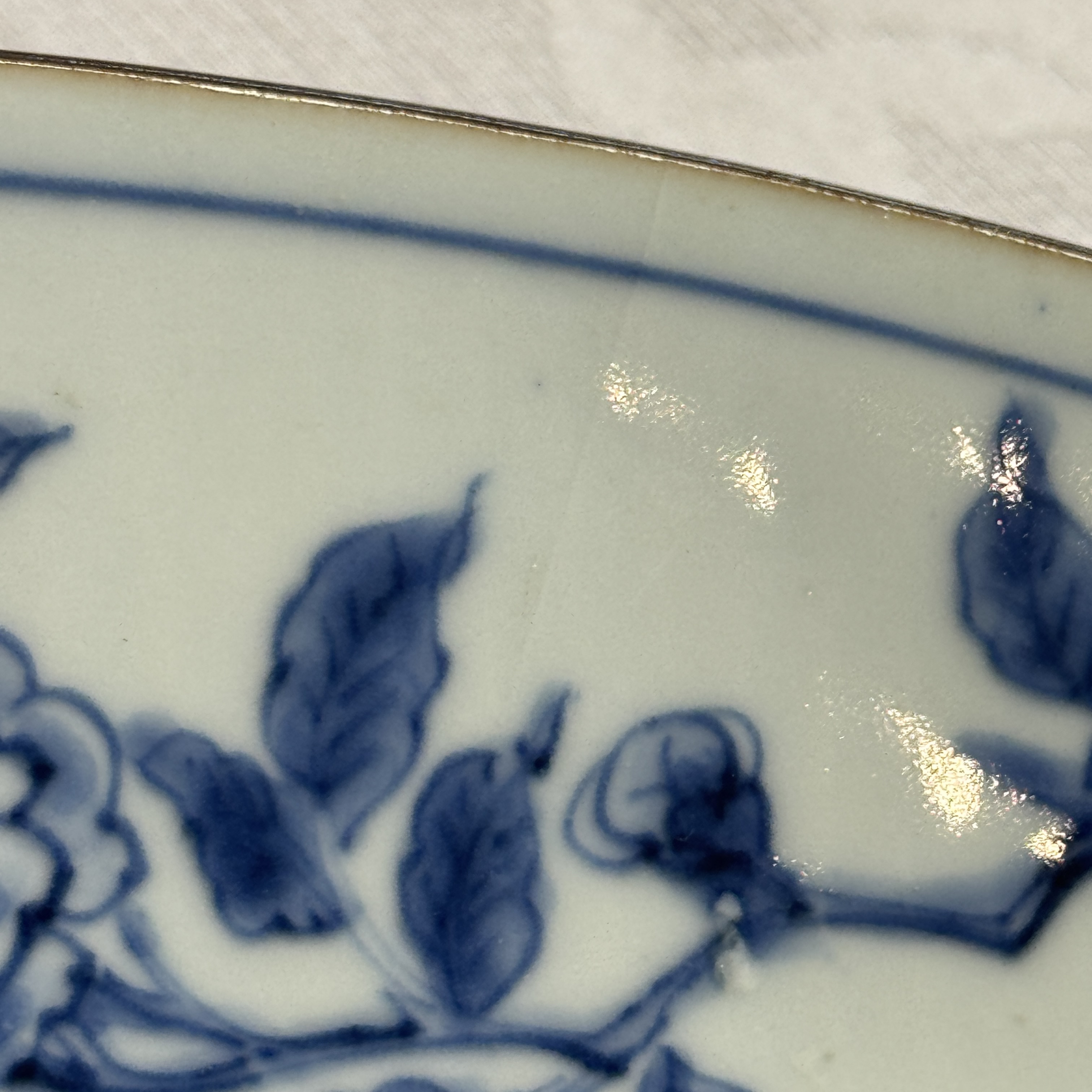 A  Chinese blue and white 'Birds among Blossoms' dish — photo 21