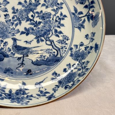 A  Chinese blue and white 'Birds among Blossoms' dish — photo 5