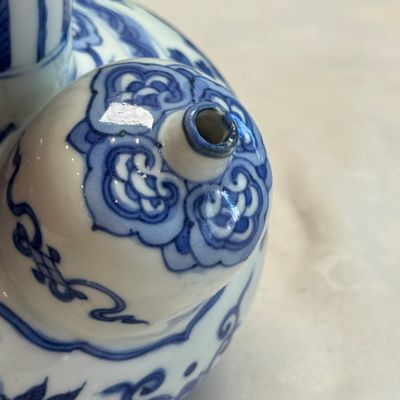 A Chinese blue and white 'Birds among Flowering Branches' kendi — photo 5