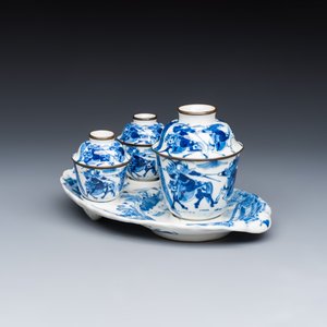 A Chinese blue and white 'Bleu de Hue' four-piece tea set — foto 1