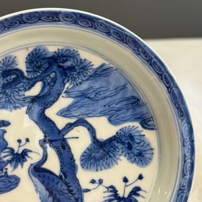  A Chinese blue and white 'Crane' saucer dish — 照片 4