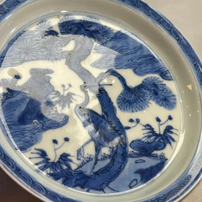  A Chinese blue and white 'Crane' saucer dish — 照片 6