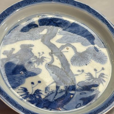  A Chinese blue and white 'Crane' saucer dish — 照片 7