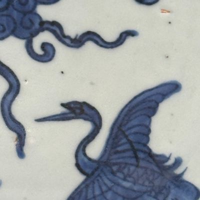 A Chinese blue and white 'Cranes and Flying Horses' dish — foto 11