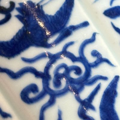 A Chinese blue and white 'Cranes' flowerpot — photo 8