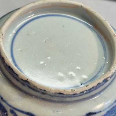 A Chinese blue and white 'Crow' cup or bowl and cover, Hatcher Cargo — photo 26