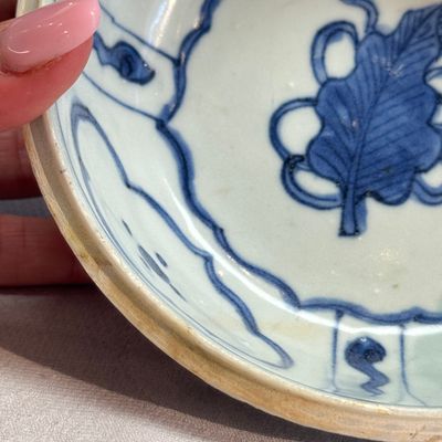 A Chinese blue and white 'Crow' cup or bowl and cover, Hatcher Cargo — photo 36