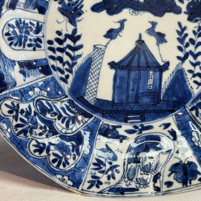 A Chinese blue and white 'Cuckoo in the House' plate — 照片 2