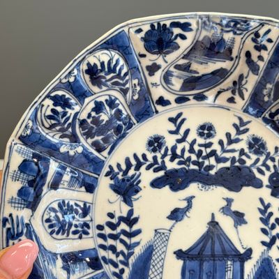 A Chinese blue and white 'Cuckoo in the House' plate — 照片 3
