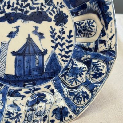 A Chinese blue and white 'Cuckoo in the House' plate — 照片 5