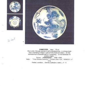 A Chinese blue and white 'Dragon' plate — 照片 3