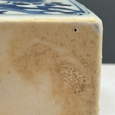 A Chinese blue and white 'Elegant Ladies in a Garden' square flask and cover — 照片 36