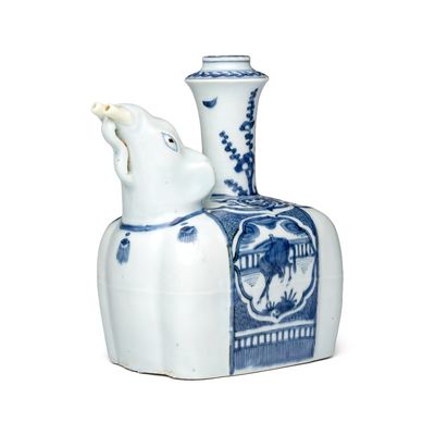 A Chinese blue and white 'Elephant' kendi , Wanli
