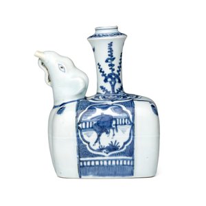 A Chinese blue and white 'Elephant' kendi  — 照片 2
