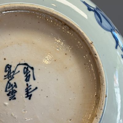 A Chinese blue and white 'Fish' dish — photo 14