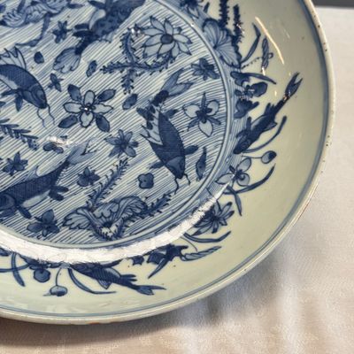 A Chinese blue and white 'Fish' dish — photo 5