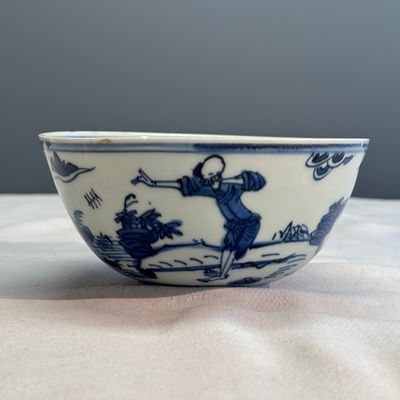 A Chinese blue and white 'Fishermen' bowl — foto 1