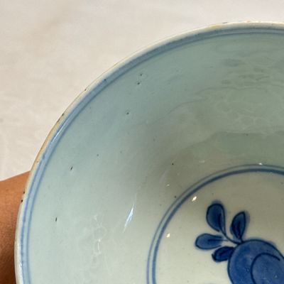 A Chinese blue and white 'Flower Scroll' stem cup — photo 11