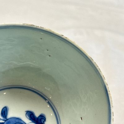 A Chinese blue and white 'Flower Scroll' stem cup — photo 12