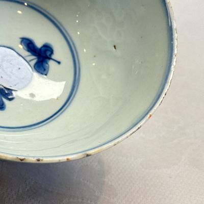 A Chinese blue and white 'Flower Scroll' stem cup — photo 13