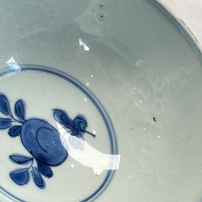 A Chinese blue and white 'Flower Scroll' stem cup — photo 14
